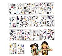 20Pcs/Set Halloween Tattoos Glow In The Dark Halloween Tattoos for Kids Spooky Ghosts Skeletons Pumpkins Temporary Tattoos Decor for Party Favors