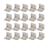 20Pcs/Set Stainless Steel L Shaped Corner Brace Heavy Duty Joint Connector Right Angled Shelf Bracket for Wood Long Corner Brace