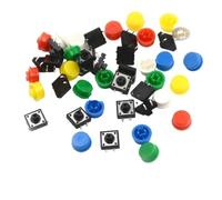20PCS/set Tactile Push Button Switch Momentary 12x12x7.3MM Micro switch button + (20PCS 5 colors Tact Cap)