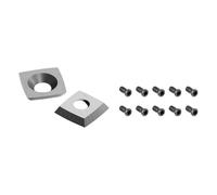 20pcs/Set Tungsten Carbide Cutter with Screws, 11x11x2.0mm R50 Radius Turning Inserts for Wood Spiral Planers