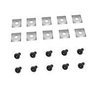 20pcs/Set Tungsten Carbide Cutters with Screws Kit, Square Straight Blade Wood Lathe Turning Inserts(12MM)