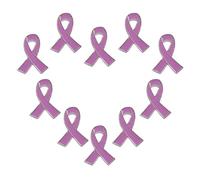 20Pcs/Set Womens Pink Ribbon Brooch Pins Surviving Hope Lapel Buttons Badges For DIY(Light Purple)