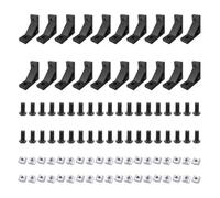 20pcs Sets Heavy Duty Aluminum Extrusion Corner Bracket V T Slot Hardware L Angle Connector with Slide Nut Bolts Screw for Home, Garage, Utility Rooms