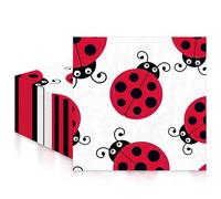 20pcs Seven-Spotted Ladybug Paper Napkins,Disposable Cocktail Serviettes Napkins Patterned of Ladybug,2-Ply,13" x 13",Recyclable,Soft Hand Paper Towels for Birthday Party,Hawaii,Children's Day