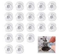 20Pcs Sewing Machine Bobbins for Janome Clear Plastic Bobbin Holder Set Transparent Household Bobbins Compatible with Janome Machine Sewing DIY Craft Clothings Projects, Clear