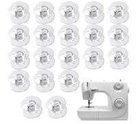 20Pcs Sewing Machine Bobbins for Janome Clear Plastic Bobbin Holder Set Transparent Household Bobbins Compatible with Janome Machine Sewing DIY Craft Clothings Projects, Clear