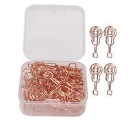 20pcs Shaped Paper Clips Metal Material Guitar Shape Rose Gold Light Portable Cute Office Clips for Classification