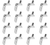 20PCS Shelf Support Peg 5mm L-Shaped Support Bracket Pegs with Hole for Kitchen Furniture Book Shelves Supplies Cabinets, Entertainment Centers