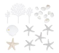 20PCS Shells Starfish Cake Decor Under the Sea Ocean Cake Decorations Under the Sea Cake Toppers Shells Beach Cake Decorations for Sea Ocean Beach Theme Birthday Baby Shower Wedding Party Supplies