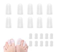20Pcs Silicone Gel Toe Protector, Breathable Anti-Friction Guards | Perforated Sleeves Fit Pinky or Big Digits, Cushion Pressure from Footwear on Corns, Blisters, Missing or Ingrown Nails