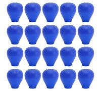20pcs Silicone Makeup Brush Covers, Portable Cosmetic Brush Protection Covers with Flexible Fit, Blue Brush Protector Cover for Travel, Makeup Bag Storage & Daily Use