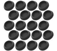 20pcs Silicone Rubber round Hole Cover Plug Flush Type Cap Black | Secure Fit with Scratch-free Contact, Flat round Design for Furniture and Fence Post Holes, Neat Seamless Finish