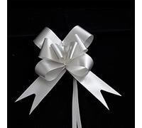 SHATCHI Large 50mm/5cm Ribbon Pull Bows for Party Wall, Gift Wraps, Christmas Trees, Wedding, Birthday Hampers Decoration Florist, Silver, 20pcs