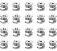 20Pcs Silver Cam Locks for Furniture, 15 x 11.5 mm Furniture Cam Lock Fasteners Compitable with IKEA Hardware Parts, Eccentric Wheels Repair Spare Parts Nut & Bolt Assortment Sets (15x11.5MM)Fasteners