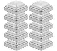 20pcs Silver Iron Square Fence Post Caps for Railing and Guardrail | Tight Grip, Wind-resistant Retention, Easy Installation, Modern Style, Extends Post Life, Silver Finish