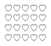 20pcs Silver Rings Set Irregular Split for Keychain Metal Chain Unisex Keyring Keyfob Accessories Silver Metal Chain Rings