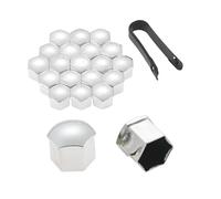 20Pcs Silver Universal Anti-Rust 21mm Chrome Glossy ABS Auto Trim Tyre Wheel Nut Screw Bolt Protection Covers Caps Car Styling