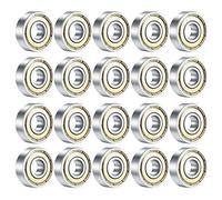 20PCS Skateboard Bearings, 608ZZ Double Shielded Ball Bearings, Small Bearing Replacement Parts for Longboard Roller Skates (Silver)