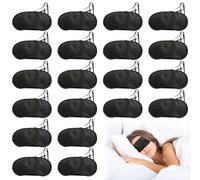 20pcs Sleep Eye Mask Shade Cover, Blindfold Eye Mask for Sleep Game Travel with Nose Pad Sleeping Blindfold for Men & Women for Lunch Break/Travel/on The Plane/Hotel/Camping Usage (Black)