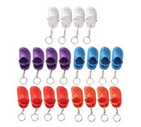 20Pcs Slipper Keychain, Mini Cute Silicone Croc Slippers Keychains, Little Shoes Keyring Pendant Decor for DIY Crafting Bag Backpack Clothes Luggage