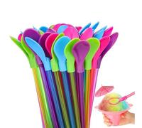 20pcs Slush Straws, Slushie Straws, Colored Straw Spoon 2 in 1, Slush Straws with Scoop, Reusable Straws, Reusable Plastic Straws, Straws Drinking Plastic, for Smoothies Milkshakes Coffee Cocktail