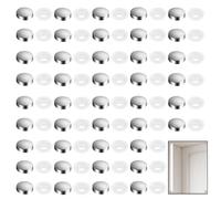 20pcs Small Chrome Dome Screw Cover Caps Decorative Cap Covers for Mirror Screws, Firm Clip On Type