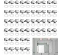 20Pcs Small Chrome Dome Screw Cover Caps,Screws Decorative Cap for 4MM Mirror Screws Fixing Screw Cover Caps for Covers Mirror Firm Clip-On Type Cap Covers