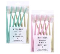 20pcs Small Head Soft Bristle Toothbrush with Cover for Adults | PP and Pbt Build, Anti Slip Grip, Reaches Back Teeth, Pink Green Options