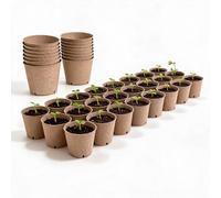 20pcs Small Plant Pots, 10cm Biodegradable Planting Pots, Paper Pulp Cups with Drainage Holes, Gardening Starter Kit, Eco Friendly Trays for Home Garden(B)