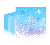 20pcs Snowflake Christmas Party Napkins Serviette,2-Ply, Recyclable,13" x 13",Soft Frozen Hand Paper Towels Blue Silver Paper Napkins Tissue for Christmas,Birthday Party,Wedding Table Decorations