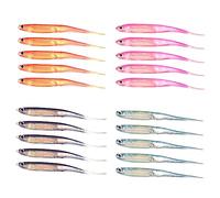 20PCS Soft Plastic Fishing Lures Swimbaits Dropshot Lure Saltwater Freshwater Pike Lure Fishing Lures Bass Trout Realistic Lure-4colour