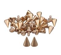 20pcs Solid Brass Cone Screwback Spikes Metal Studs Screw Back Leathercraft DIY Bullet Rivet Gold