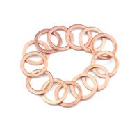 20pcs Solid Copper Washer Flat Ring Gasket Spacer Washers Fastener(M10X14X1mm)