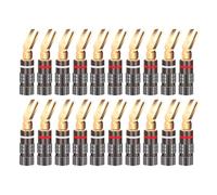20pcs Spade Fork 4mm Banana Socket Banana Male Connector for Speaker Power Amp Wire jack Terminal Screw Locking