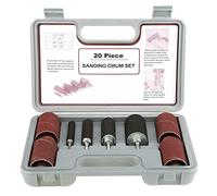 20pcs Spindle Sanding Drum Kit, Rubber Drum Sander Set with Storage Case for Drill Press and Power Drills, Self - Expanding Cushion for Fine Woodworking Finish
