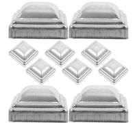 20pcs Square Fence Post Caps 50x50 Iron Silver Covers for Guard Bars | Easy Install, Wind Resistant Grip, Modern Decorative Finish, for Fence Posts and Guard Bars, Silver