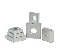 20pcs Square Nut M3/M4/M5/M6 Carbon Steel Galvanized Zinc Plated Thin Quadrangle Block Compatible DIN562(M6x12x12x4mm)
