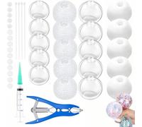 20PCS Squishy Making Kit, DIY Stress Ball Making Set with 6cm Thickened Silicone Squishy Skins, Clear & White Empty Balls, Make Your Own Stress Balls for Adults Sensory Crafting
