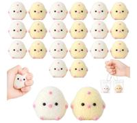 20Pcs Squishy, Soft Sensory Chick Decorations for Desk and Quiet Moments, Yellow and White Fluffy Design, Portable for Home, Office and Travel