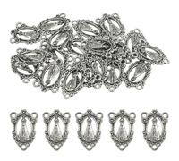 20Pcs St Benedict Our Lady Medal for DIY Catholic Jewelry Making, Sliver | Virgin Mary Christ Jesus Rosary Center Connection Part for DIY Jewelry Making
