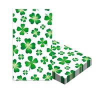 20Pcs St. Patrick’s Day Napkins Serviettes,Irish Party Napkins,11x20cm 2-Ply Shamrock Recyclable Paper Serviettes Disposable Party Paper Napkins for Irish Leprechaun Theme Pub, Home, Catering