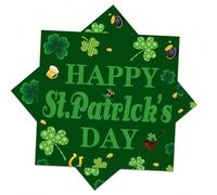 20pcs St Patricks Day Napkins Paper, St Patricks Day Dinner Table Decorations Serviettes Irish Green Shamrock 2-Layer Napkins Disposable Clover Serviettes St Patricks Day Party Tablewear