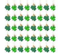 20pcs St Patricks Day Ornaments, St Patricks Day Shamrocks Ornament Good Luck Clover Hanging Decorations for Tree Home Office Irish Festival Party Favors Supplies