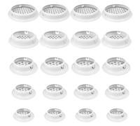 20Pcs Stainless Steel Air Vent 19 mm 25 mm 29 mm 35 mm 53 mm,Circular Mesh, White Circular Ventilation Grilles, Grating Cover, Air Vent Grille Cover Ventilation of Cabinet, Wardrobe, Shoe Cupboard