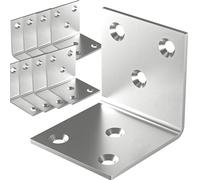 20Pcs Stainless Steel Angle Bracket, 2"x2"x2" Heavy Duty L Brackets for Wood, 50MM 2Inch Wide Corner Brackets Metal Corner Brace 90Degree L Shape Bracket for Wooden Frame Bed Furniture Bookshelf