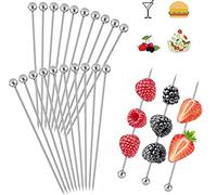 20pcs Stainless Steel Cocktail Sticks Reusable Cocktail Sticks Cocktail Sticks Metal Cocktail Picks Olive Sticks Metal Fruit Sticks Cocktail Picks Appetizer BBQ Snacks Halloween, Christmas Supplies