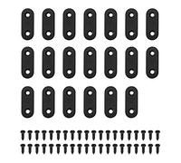 20PCS Stainless Steel Flat Plate Bracket, Heavy Duty Straight Corner Braces with 40 Screws for Wood Chair Bookshelf Board Window Furniture Fixing, Black