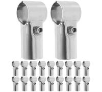 20pcs Stainless Steel Two Way Tube Connector for Metal Tube Fittings | Polished Silver Finish, Smooth Burr Free Edges, No Welding Required, Frame Connector Fittings for Industrial Use