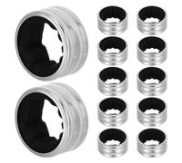 20pcs Stainless Steel Wine Bottle Collar Drip Stop Ring 4x4x2cm Black | Velvet Lined Interior, Polished Finish, for Tabletop Serving, Festive Parties, Bottles and Necks