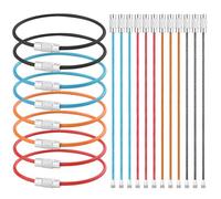 20pcs Stainless Steel Wire Keychains Aircraft Cable Cable Key Ring for Hanging ID Tags or Luggage Tags,6.3 inch 2mm Multicolour